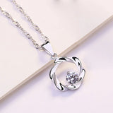 S925 Silver Necklace with Zircon Pendant for Women