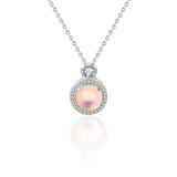 Moonstone Zircon Pendant Necklace S925 Silver Jewelry for Women