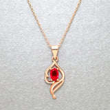 Silver Oval Ruby Pendant Necklace 925 Jewelry Women Accessories