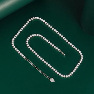 925 Silver Necklace with Zircon Pendant