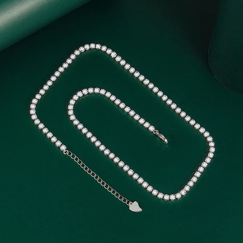 925 Silver Necklace with Zircon Pendant