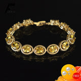 925 Silver Bracelet with Citrine Gemstone for Women Party Gift