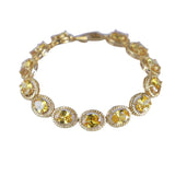 925 Silver Bracelet with Citrine Gemstone for Women Party Gift