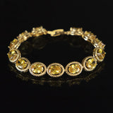 925 Silver Bracelet with Citrine Gemstone for Women Party Gift