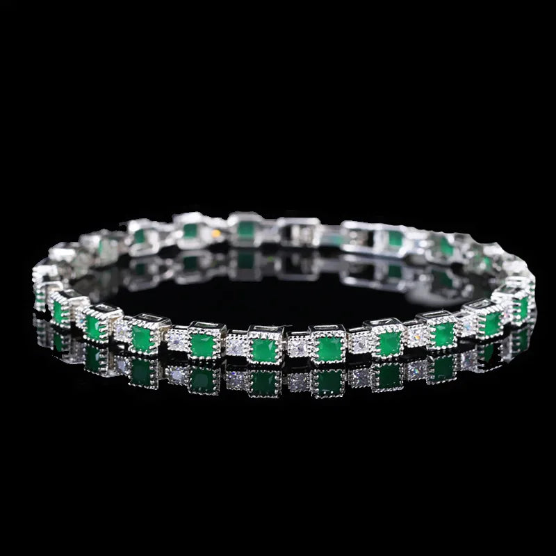 925 Silver Bracelet with Zircon Gemstone Hand Accessories