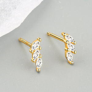 Silver 925 Zircon Stud Earrings for Women Wedding Party