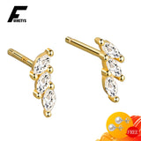 Silver 925 Zircon Stud Earrings for Women Wedding Party
