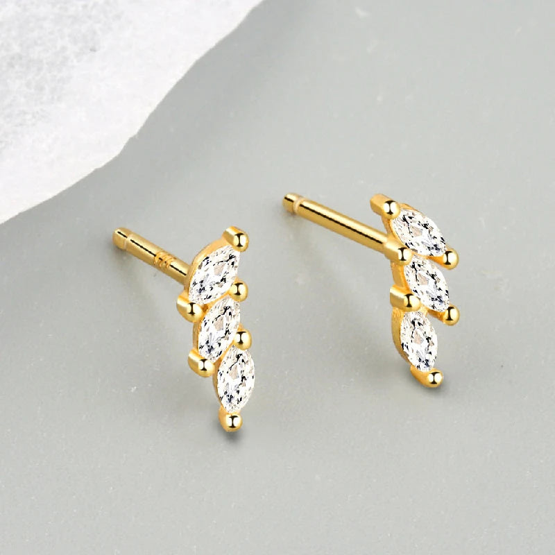 Silver 925 Zircon Stud Earrings for Women Wedding Party