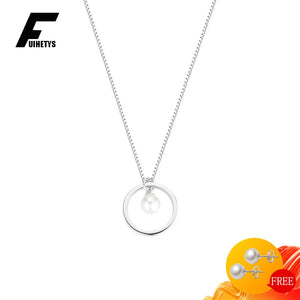 925 Silver Pearl Pendant Necklace for Women Wedding Gift