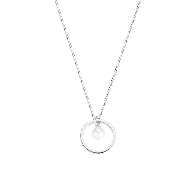 925 Silver Pearl Pendant Necklace for Women Wedding Gift
