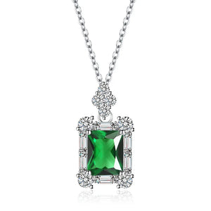 Zircon Gemstone 925 Silver Pendant Necklace for Women