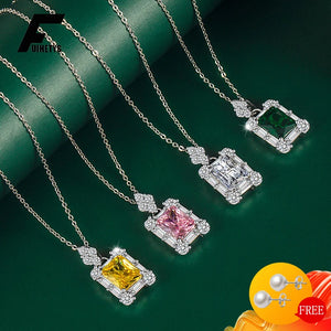 Zircon Gemstone 925 Silver Pendant Necklace for Women