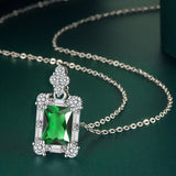 Zircon Gemstone 925 Silver Pendant Necklace for Women