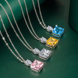 925 Silver Zircon Pendant Necklace for Wedding Party