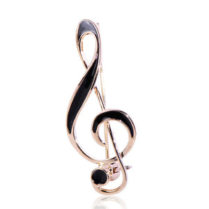 Enamel Music Note Shape Brooch Concert Jewelry