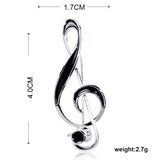 Enamel Music Note Shape Brooch Concert Jewelry