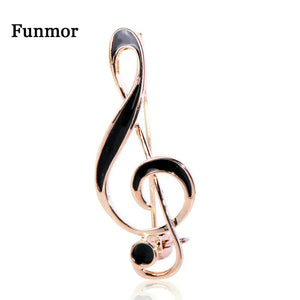 Enamel Music Note Shape Brooch Concert Jewelry