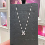 925 Silver Sparkling Flower Necklace Women Fine Jewelry
