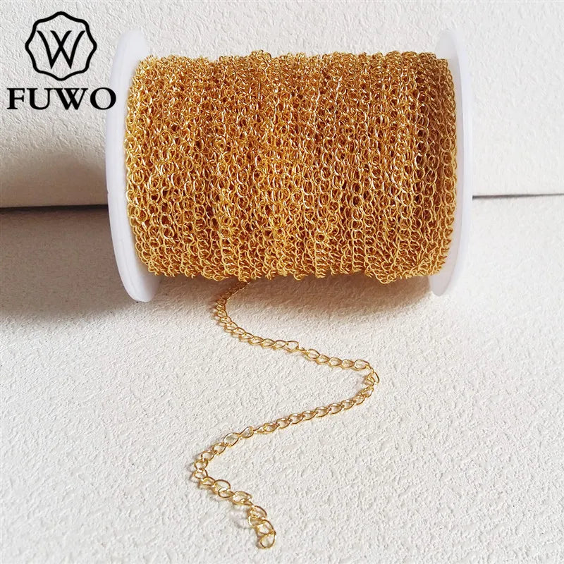 10M Brass Extension Chain 24k High Anti-Tarnish Chain 2.4*3.4mm