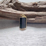 Green Tourmaline Pendant: Golden Plated Crystal Accessory PD413