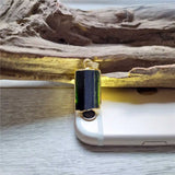 Green Tourmaline Pendant: Golden Plated Crystal Accessory PD413