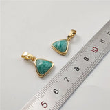 Natural Amazonite Triangle Pendant, Green Stone Jewelry Making PD288