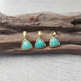 Natural Amazonite Triangle Pendant, Green Stone Jewelry Making PD288