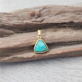 Natural Amazonite Triangle Pendant, Green Stone Jewelry Making PD288