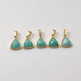 Natural Amazonite Triangle Pendant, Green Stone Jewelry Making PD288