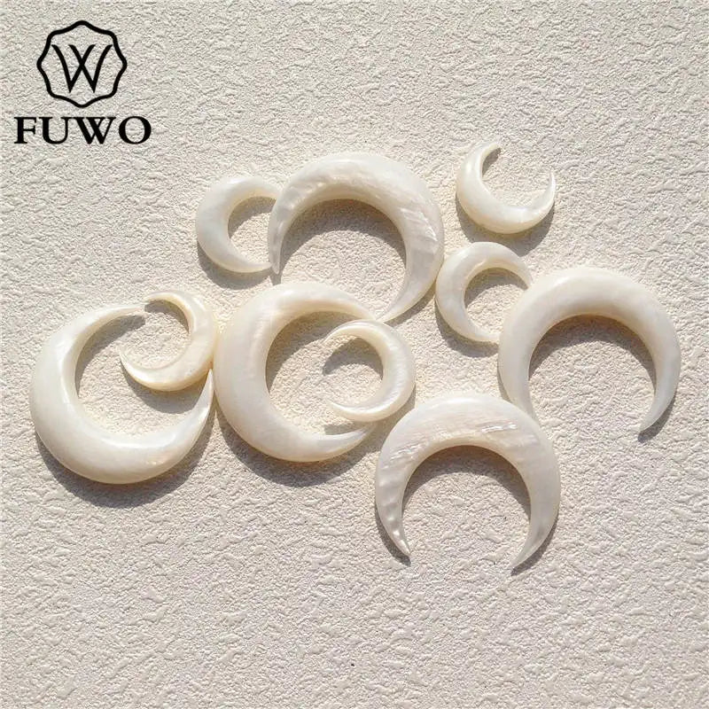 5pcs Shell Crescent Moon Horn Jewelry Making Supplies S002