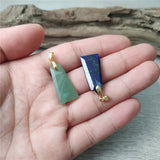 Carved Trapezoid Crystal Pendant Charms For Women Jewelry Making PD467