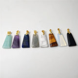 Carved Trapezoid Crystal Pendant Charms For Women Jewelry Making PD467