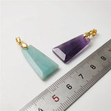 Carved Trapezoid Crystal Pendant Charms For Women Jewelry Making PD467