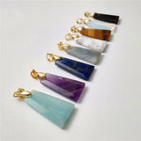 Carved Trapezoid Crystal Pendant Charms For Women Jewelry Making PD467