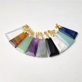 Carved Trapezoid Crystal Pendant Charms For Women Jewelry Making PD467