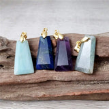 Carved Trapezoid Crystal Pendant Charms For Women Jewelry Making PD467