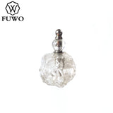 Irregular Perfume Bottle Pendant Quartz Gems Brass Jewelry PD321 2pcs