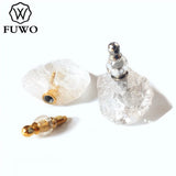 Irregular Perfume Bottle Pendant Quartz Gems Brass Jewelry PD321 2pcs