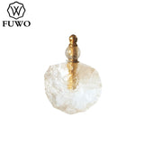 Irregular Perfume Bottle Pendant Quartz Gems Brass Jewelry PD321 2pcs