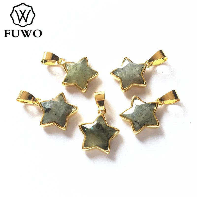 Mini Rose Quartz Star Pendant, Gold Plated Crystal Accessories