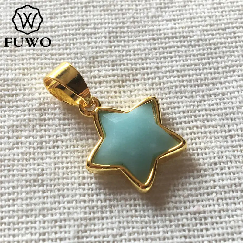 Mini Rose Quartz Star Pendant, Gold Plated Crystal Accessories
