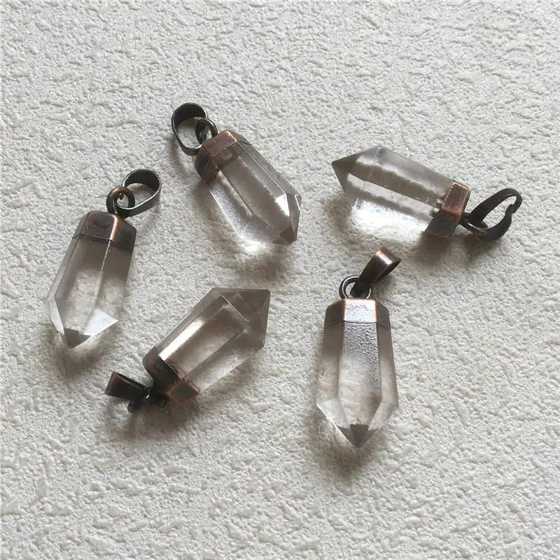 Crystal Quartz Point Antique Copper Necklace PD363