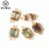 Natural Fluorite Connecter Pendant Geometric Semi Precious Jewelry