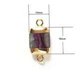 Natural Fluorite Connecter Pendant Geometric Semi Precious Jewelry