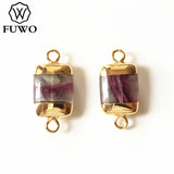 Natural Fluorite Connecter Pendant Geometric Semi Precious Jewelry