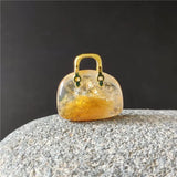 Rose Quartz Bag Shaped Pendant - Healing Crystal Jewelry PD403