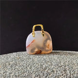 Rose Quartz Bag Shaped Pendant - Healing Crystal Jewelry PD403