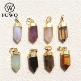 Semi-precious Stones Point Pendant Silver Bullet Shape Quartz PD-125