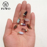 Semi-precious Stones Point Pendant Silver Bullet Shape Quartz PD-125