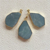Irregular Shape Amazonite Pendant Necklace Crafts PD338